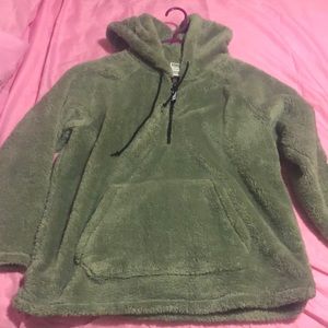 PINK Hooded sherpa sweater